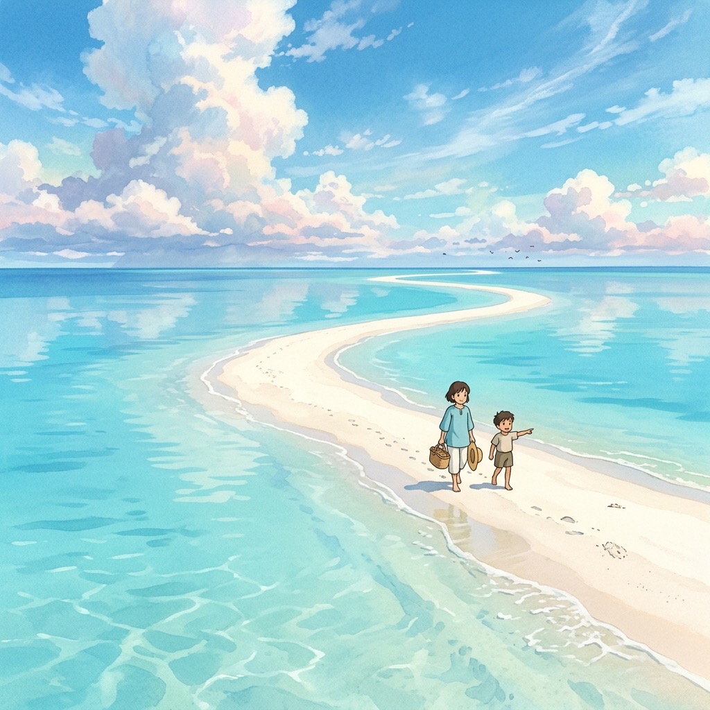 Eaux peu profondes du golfe du Mexique à Holbox