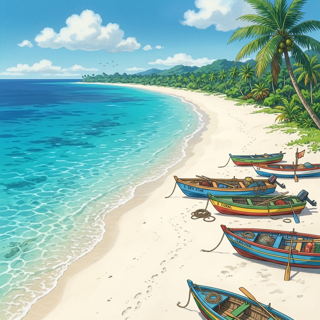 Plage de Holbox sans sargasses grâce à sa position dans le golfe du Mexique